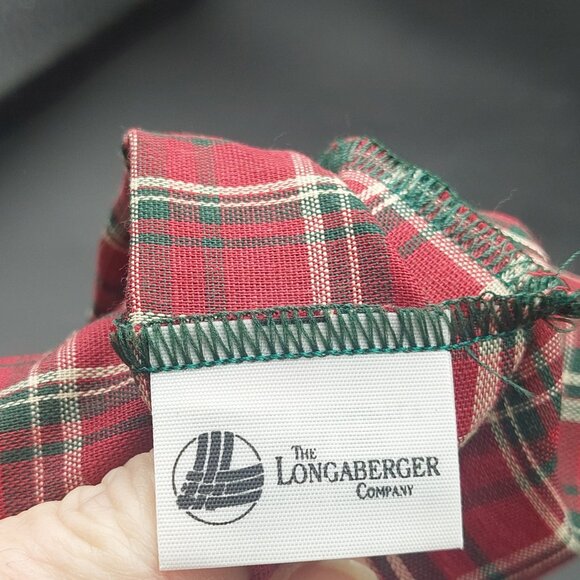 4 Vintage 90s Longaberger Christmas Collection Basket Plaid Tidings Liners EUC - Picture 7 of 7